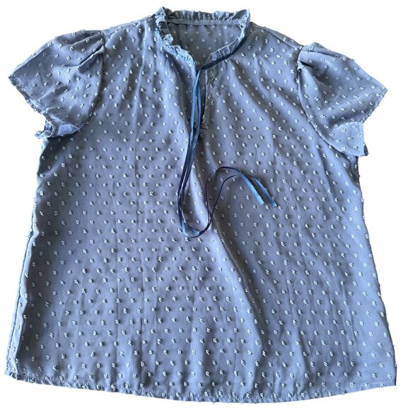 Emery Rose Blue Textured Blouse Size L - Picture 1 of 6